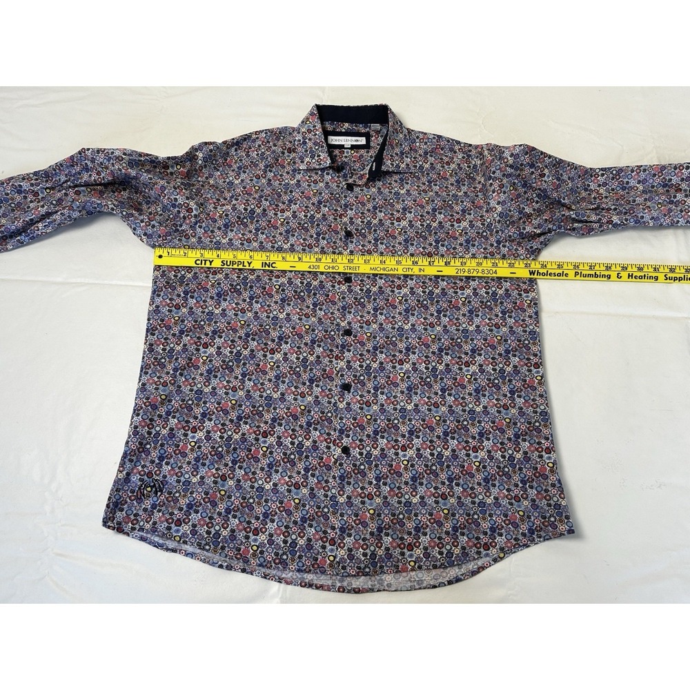 John Lennon Shirt Men's Size Large Multicolor Casual Button Up Long Sleeve - Picture 6 of 11